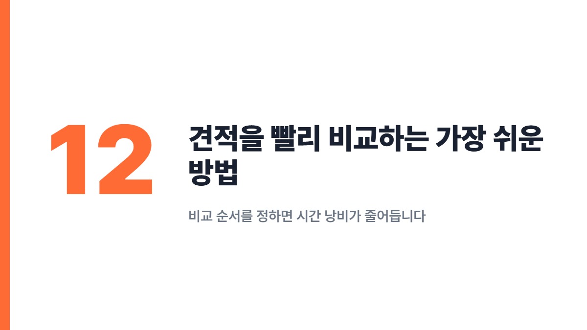 견적을 빨리 비교하는 가장 쉬운 방법 — 비교 순서를 정하면 시간 낭비가 줄어듭니다