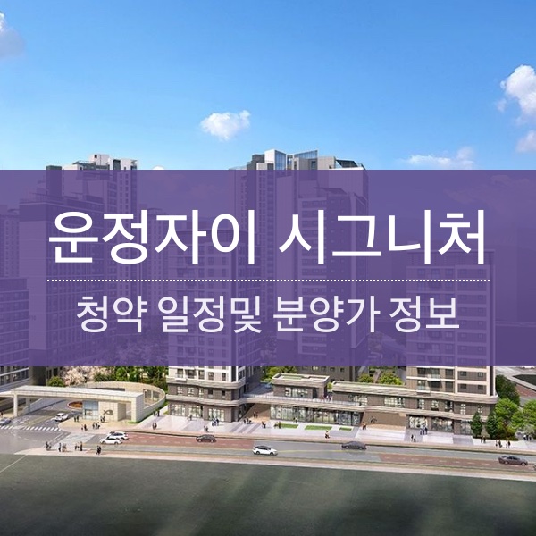 운정자이 시그니처 청약 일정 및 분양가와 평수 내용 정리