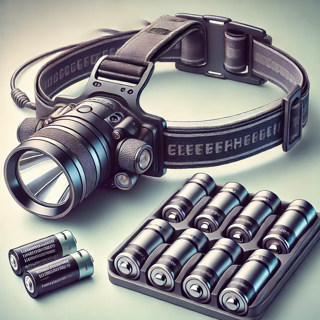 등산용 헤드랜턴과 여분 배터리