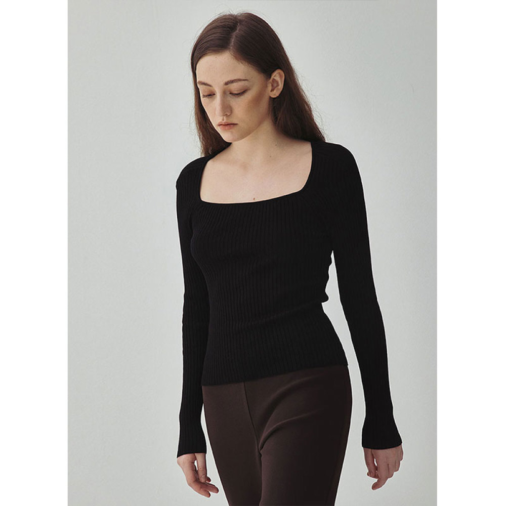 매그제이 골지 스퀘어넥 슬림니트 3NT011