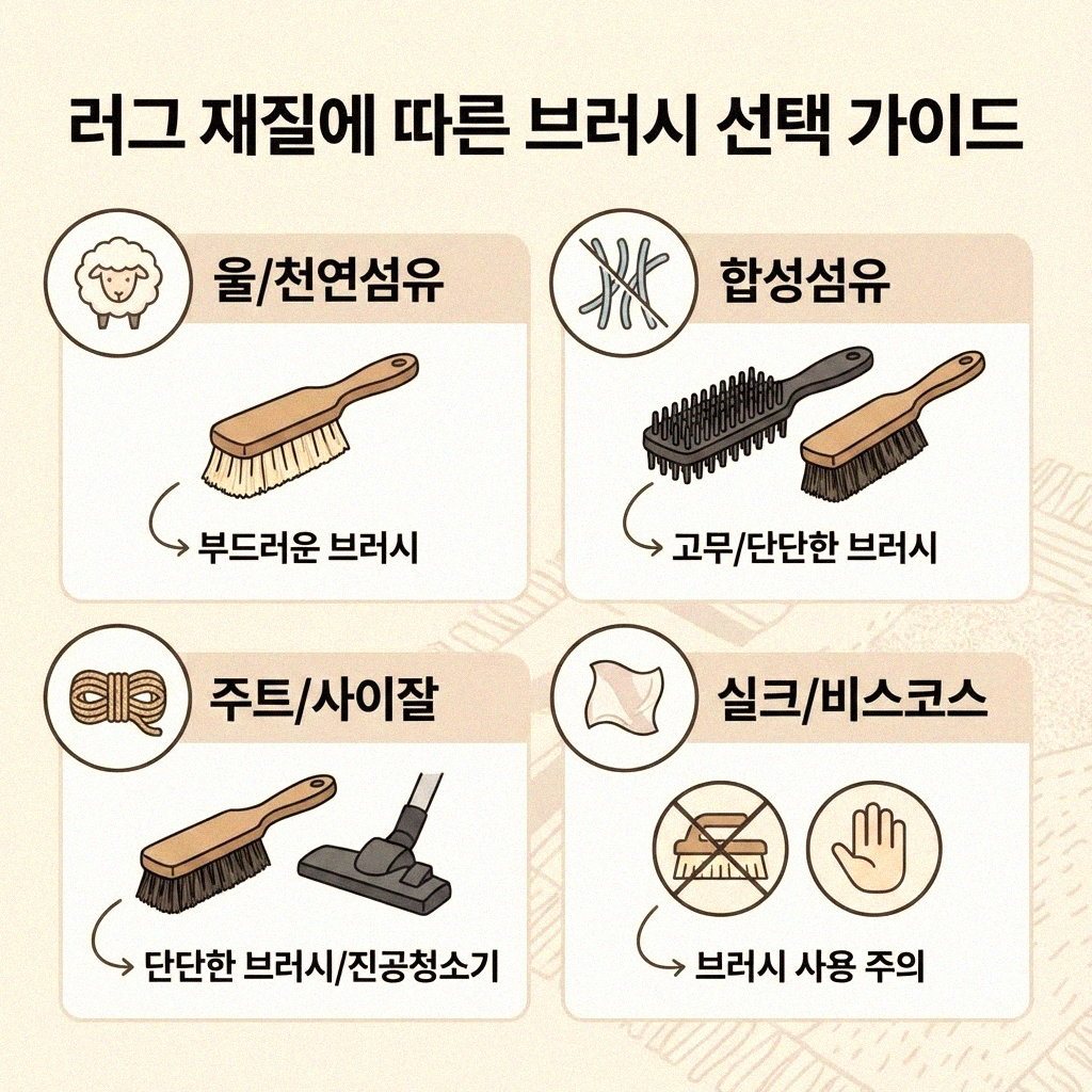 러그 위 털 제거용 브러시 선택 제대로 하기