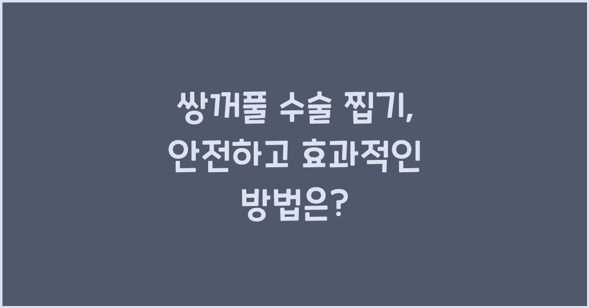쌍꺼풀 수술 찝기