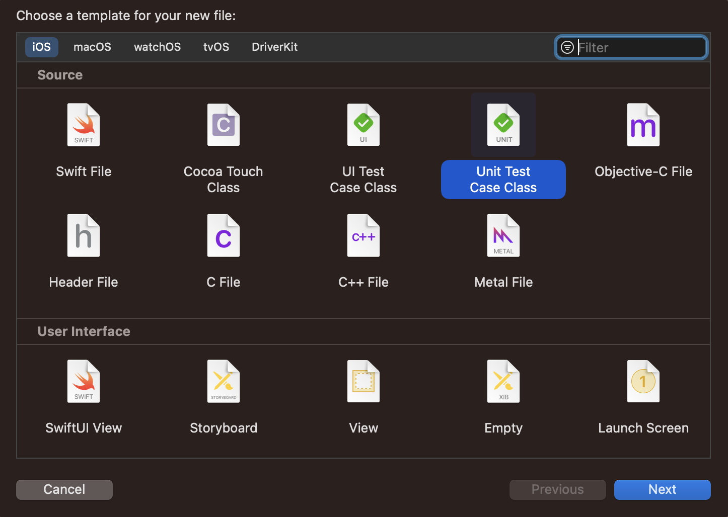 add new file test case class