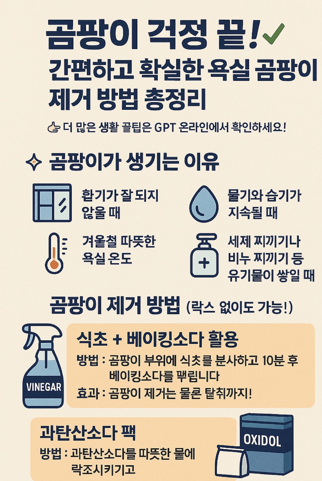 욕실 곰팡이를 없애는 예방 청소루틴