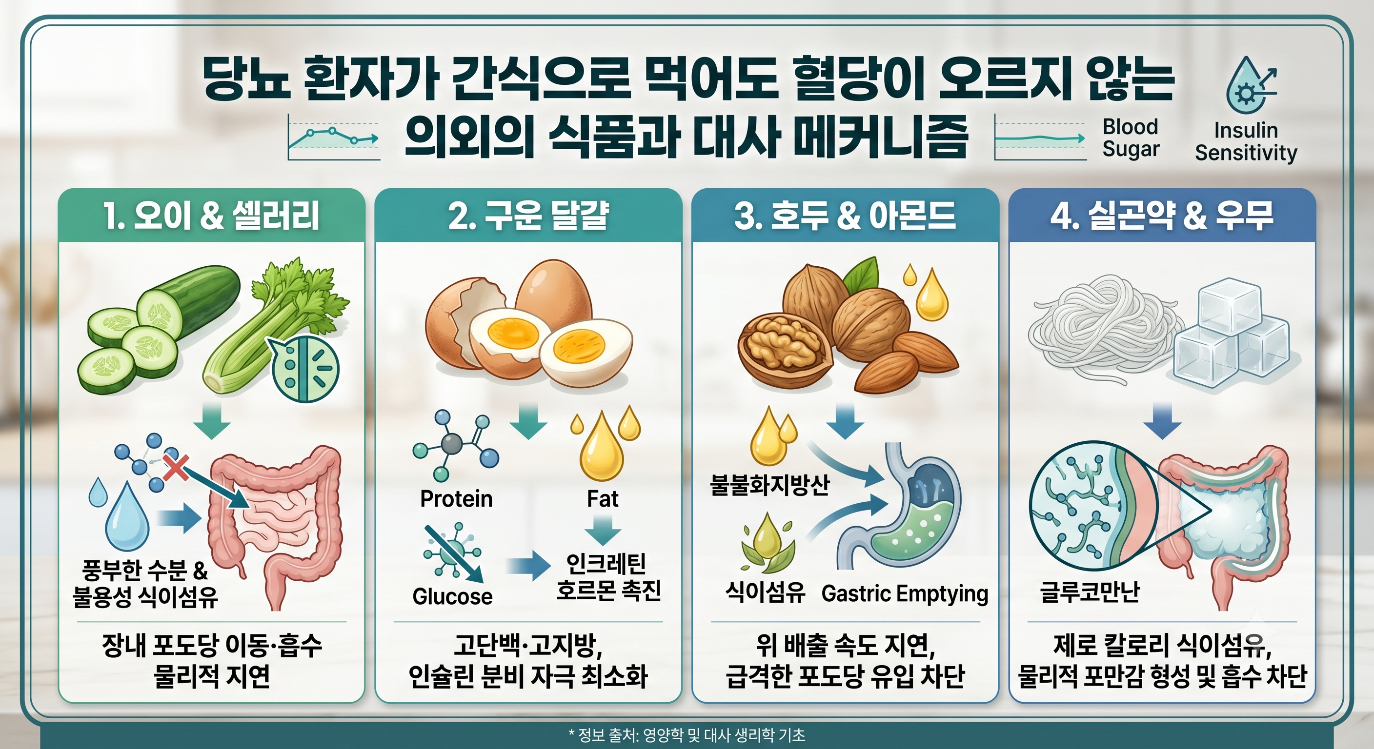 당뇨 환자가 간식으로 먹어도 혈당이 오르지 않는 의외의 식품과 대사 메커니즘