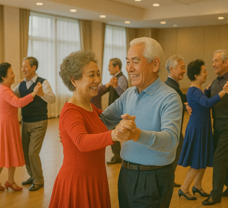 노년부부 스포츠댄스 배우기