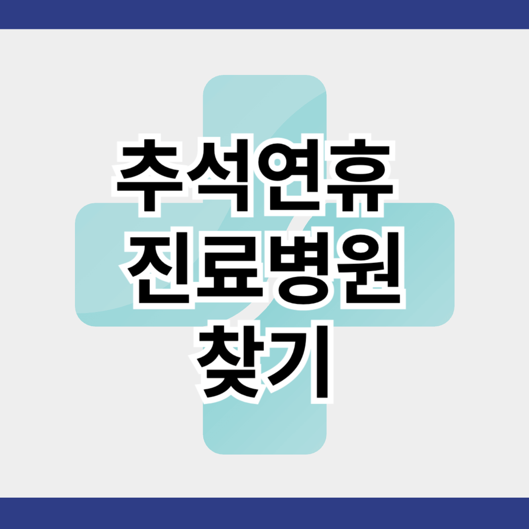 추석연휴 진료병원