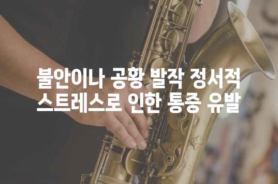 불안이나 공황 발작 정서적 스트레스로 인한 통증 유발