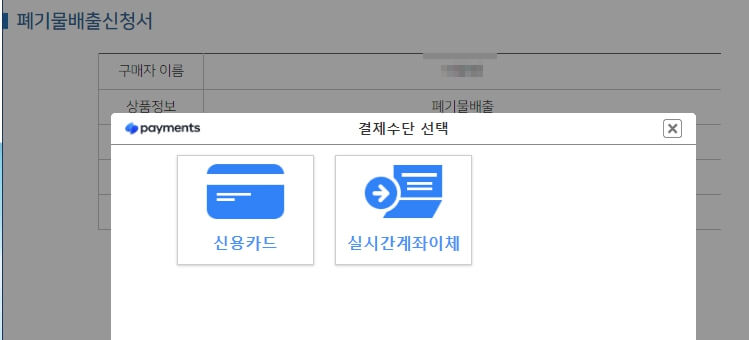 결제 화면