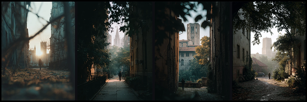 중경 영역에 인물과 공간의 중심을 배치해 장면의 스케일과 서사를 강조한 이미지_Midjourney