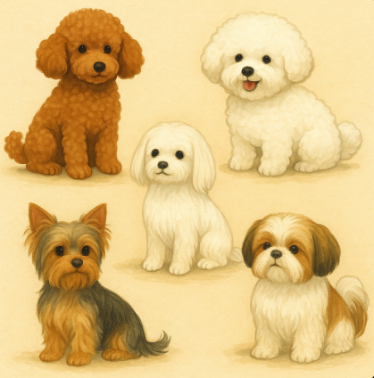 실내에서 키우기 좋은 털안빠지는 강아지 종류 TOP5 견종!