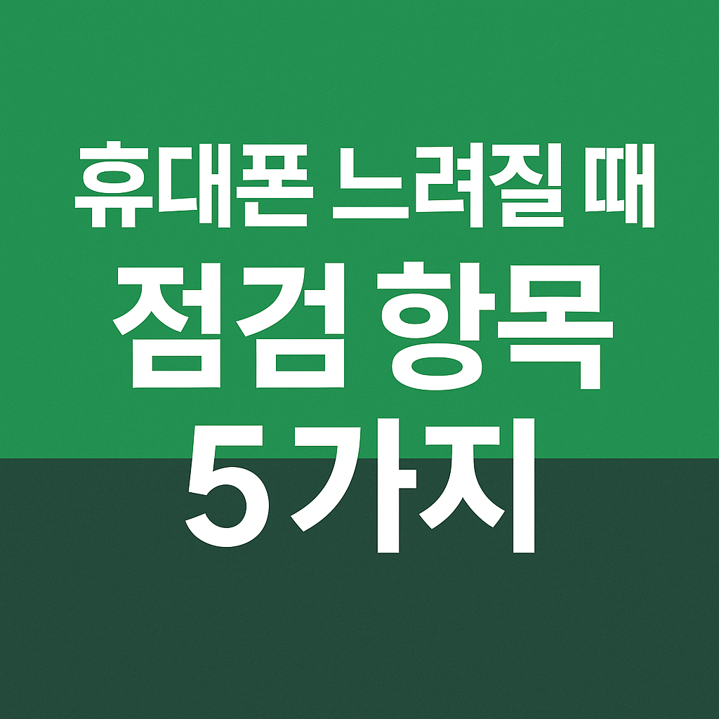 휴대폰 느려질 때 필수 점검 항목 5가지 (RAM 관리 중심)