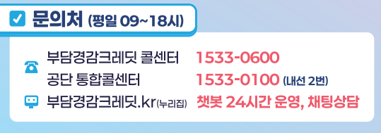 소상공인 부담경감 크레딧 신청 문의처