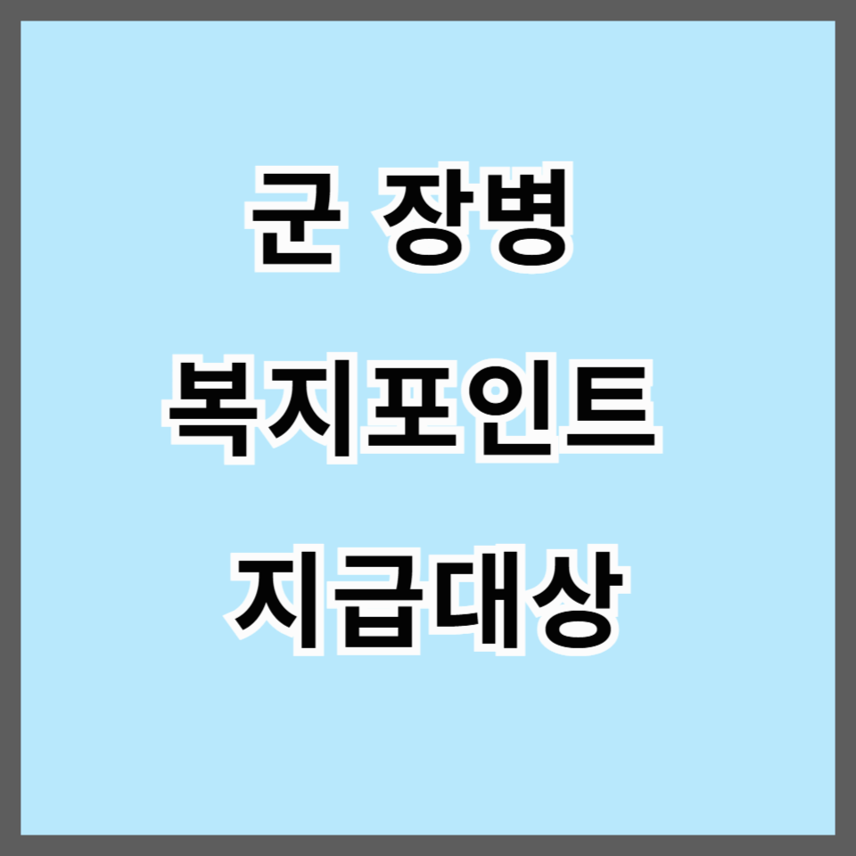 군 장병 복지포인트 지급 확대 내용 살펴보기