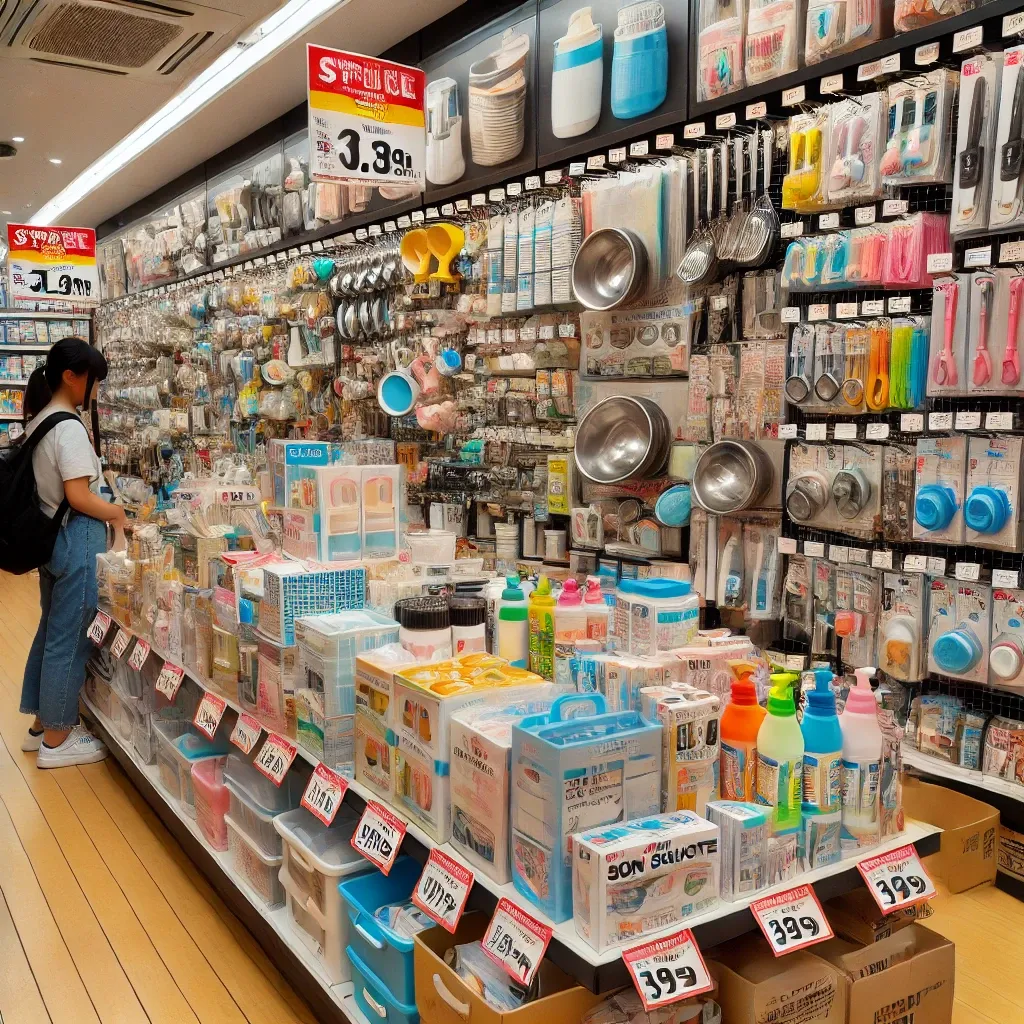 일본 돈키호테 매장의 생활용품 진열대