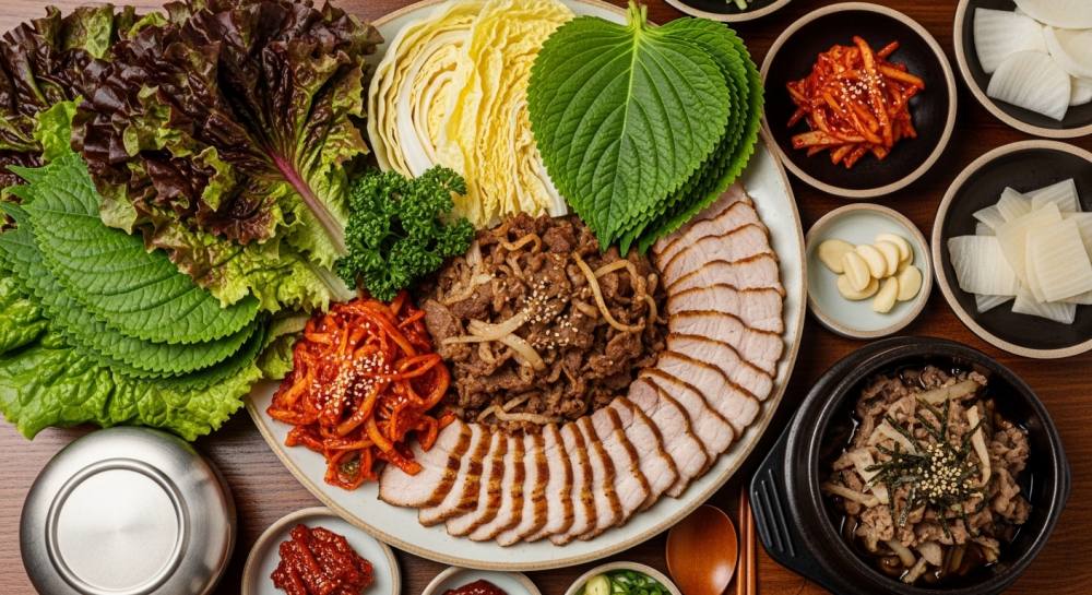 고기쌈밥정식 음식 사진