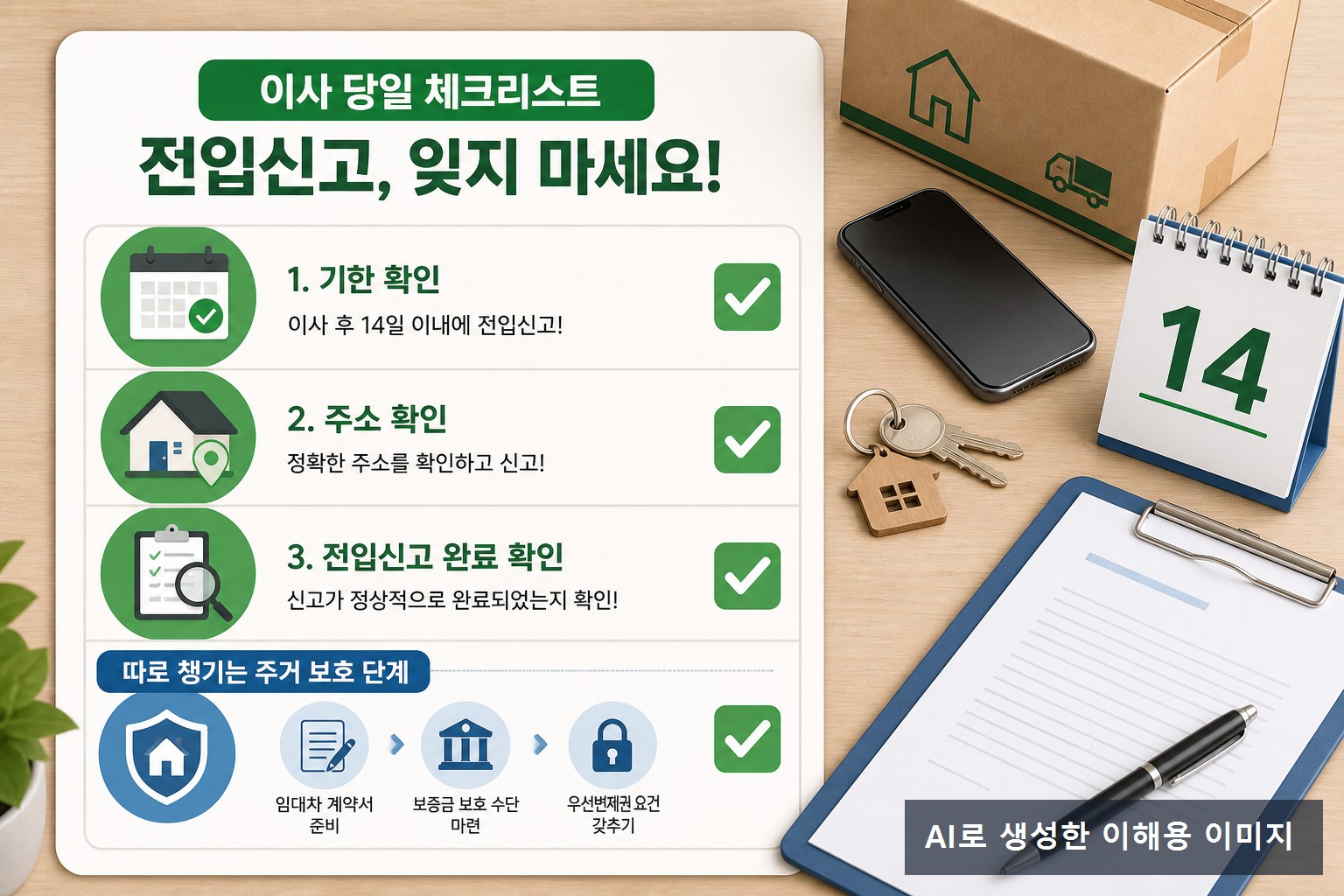 전입신고 14일 기한과 처리완료 확인 체크리스트