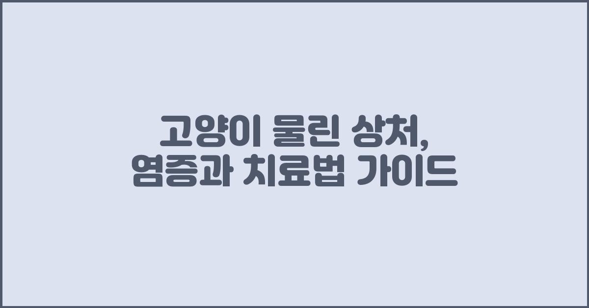 고양이 물린 상처