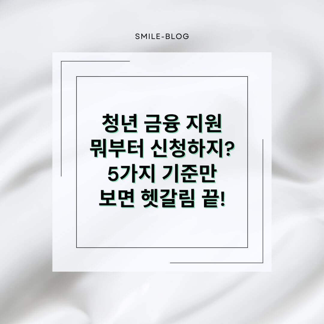 청년 정부지원 금융상품, 실패 없이 고르는 법 &ndash; 신청 전 꼭 알아야 할 5가지 기준