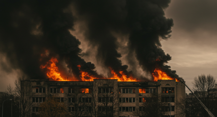 화재 속 검은연기