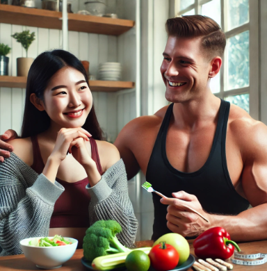 다이어트 하는 동양사람 과 서양사람