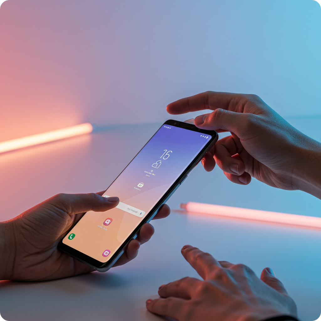 삼성 갤럭시 스마트폰이 화면을 캡처하는 장면