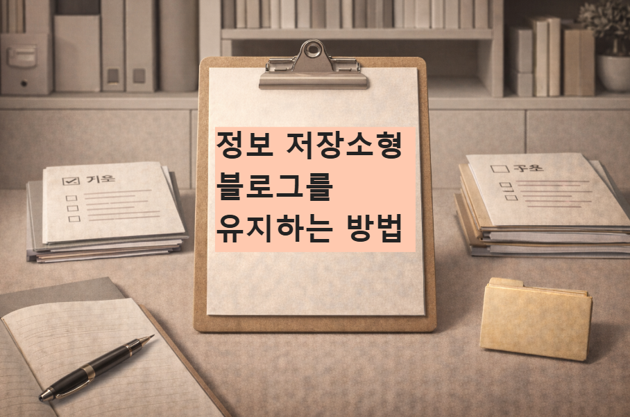 정보 저장소형 블로그 운영 방식을 설명하는 전문 블로그 대표 썸네일 이미지