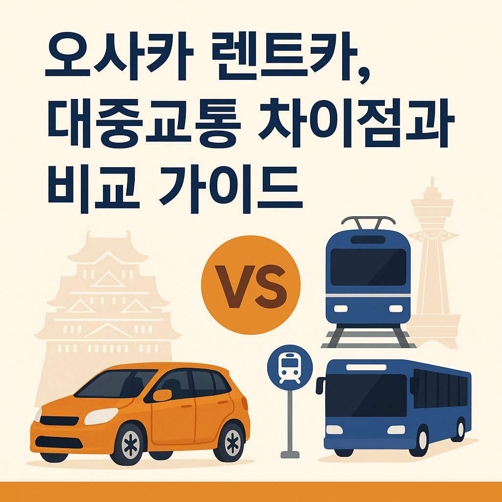 오사카 렌트카 대중교통 차이점