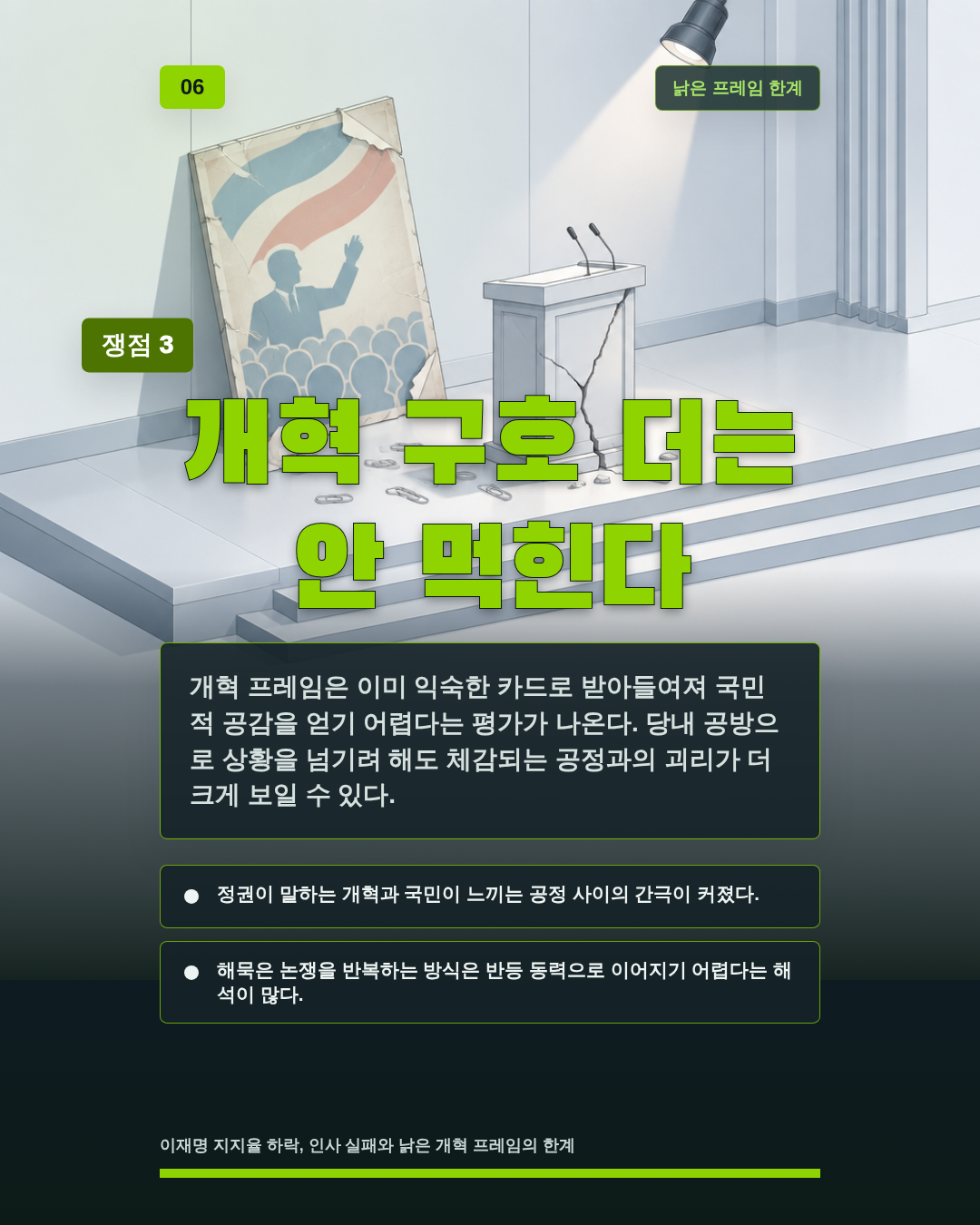 개혁 구호 더는 안 먹힌다