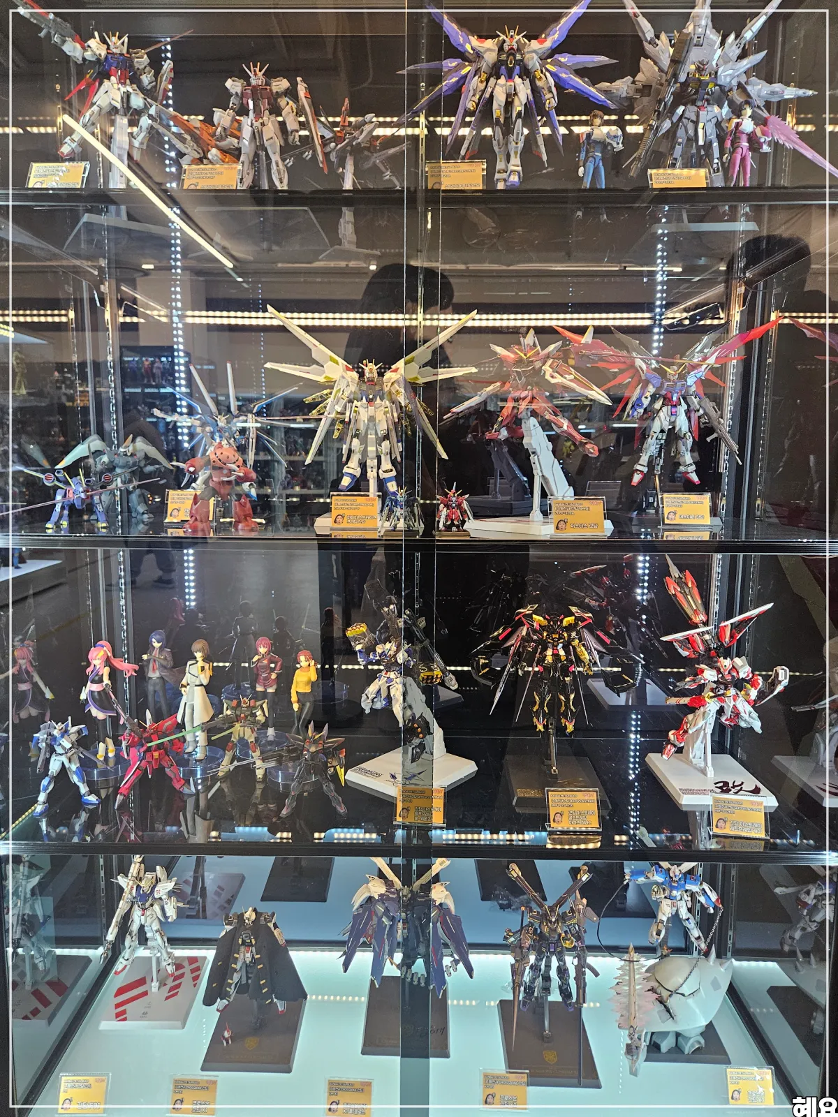 전시장에-전시되어-있는-건담-피규어들