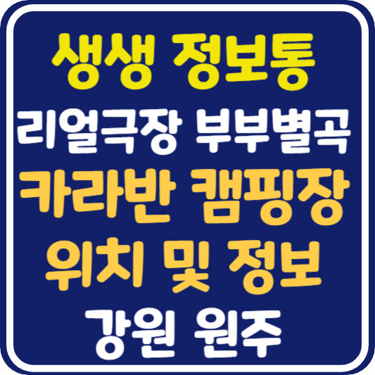 생생 정보통 원주 카라반 캠핑장 정보 안내 : 리얼극장 부부별곡
