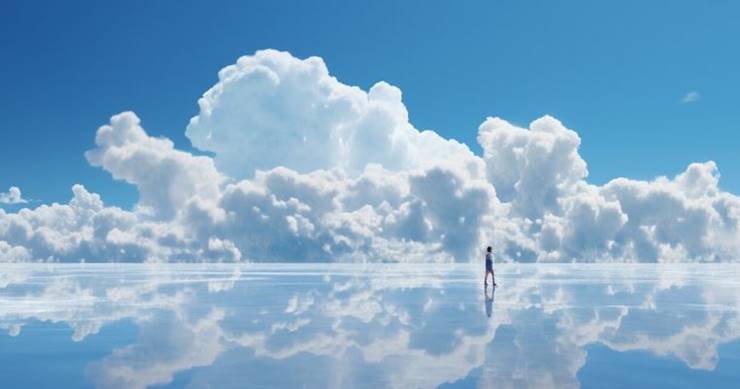 구름위를 걷는 사람