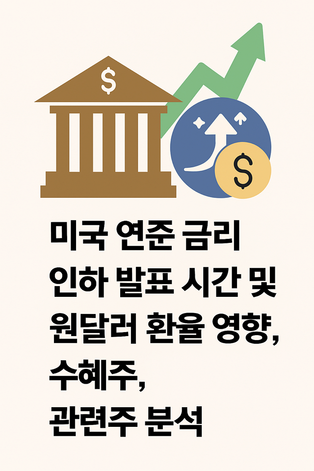 미국 연준 금리 인하 발표 시간 및 원달러 환율 영향, 수혜주, 관련주 분석