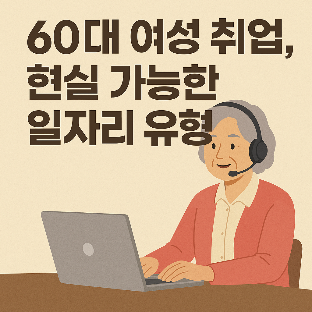 60대 여성 취업, 현실 가능한 일자리 유형 사진