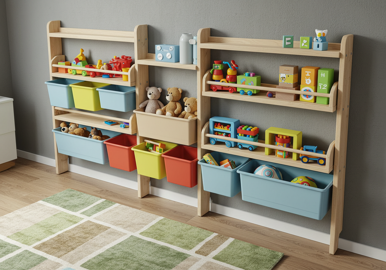 벽면 수납으로 세로 공간을 활용한 자안감 정리