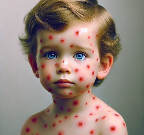 유아 수두 감염 이미지
