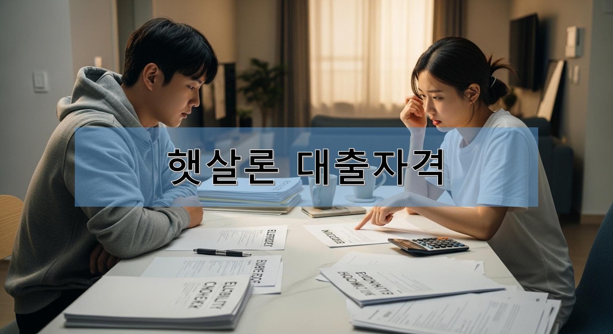 햇살론 대출을 고민하고 있는 신혼부부