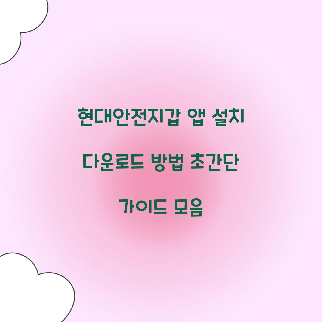 현대안전지갑 앱 설치