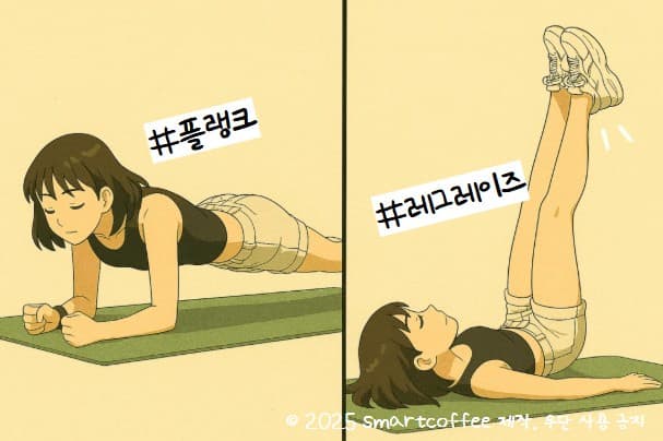 퇴근 후 15분, 좁은 방에서도 거뜬한 직장인 홈트 루틴