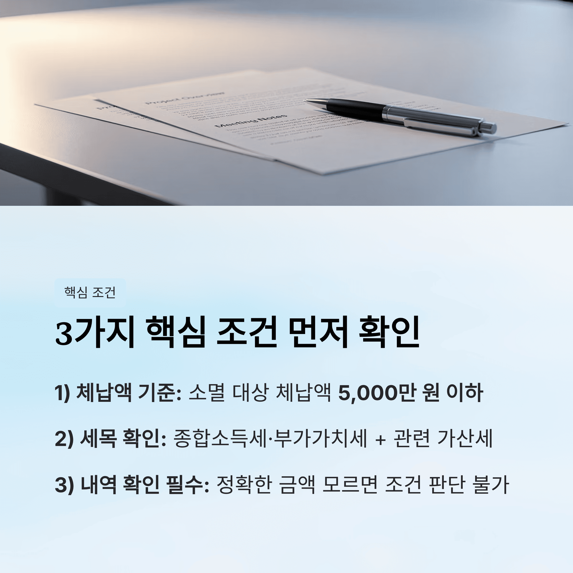 국세 소멸 대상자 5000만원 조건 신청 방법