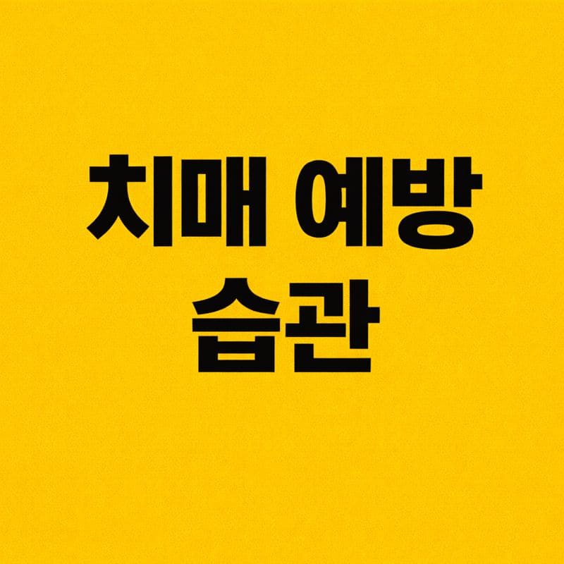 치매 예방 습관