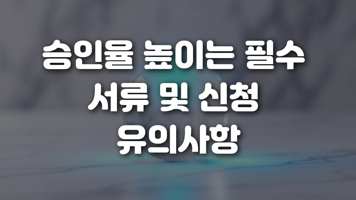 승인율 높이는 필수 서류 및 신청 유의사항