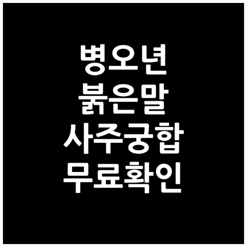 병오년 붉은 말의 기운에 따른 사주 ..
