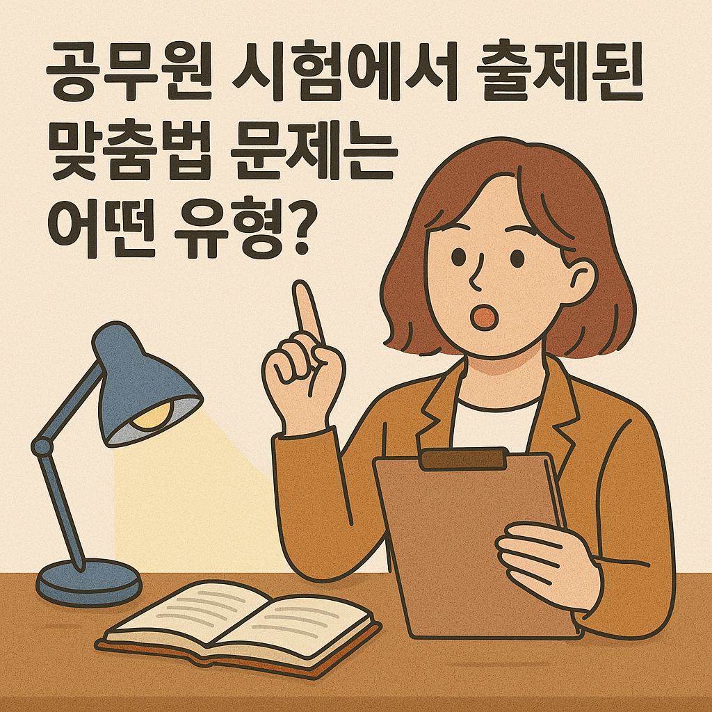 공무원 시험 맞춤법 문제는 어떤유형이 많은가?