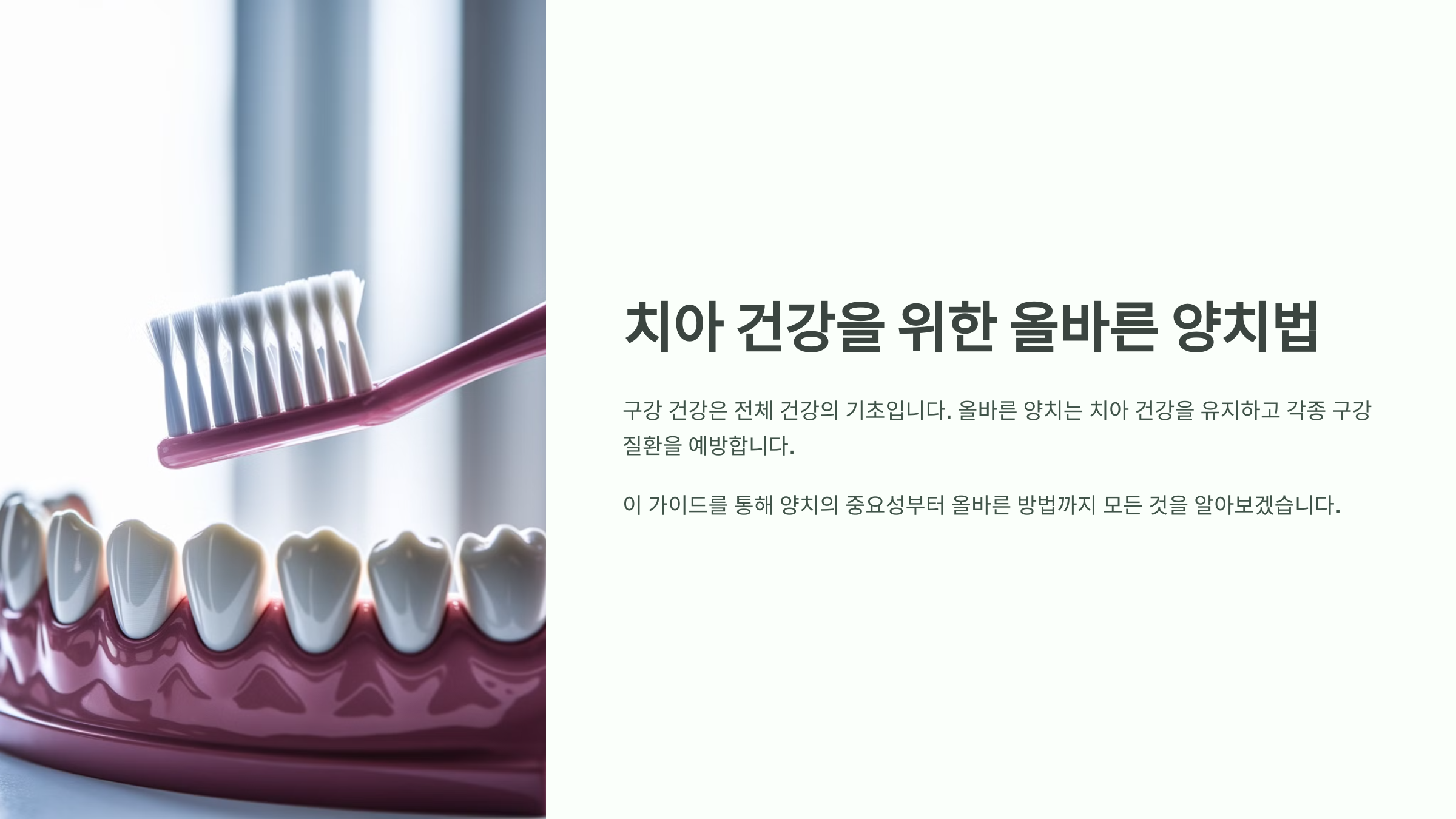 치아 건강을 위한 올바른 양치법