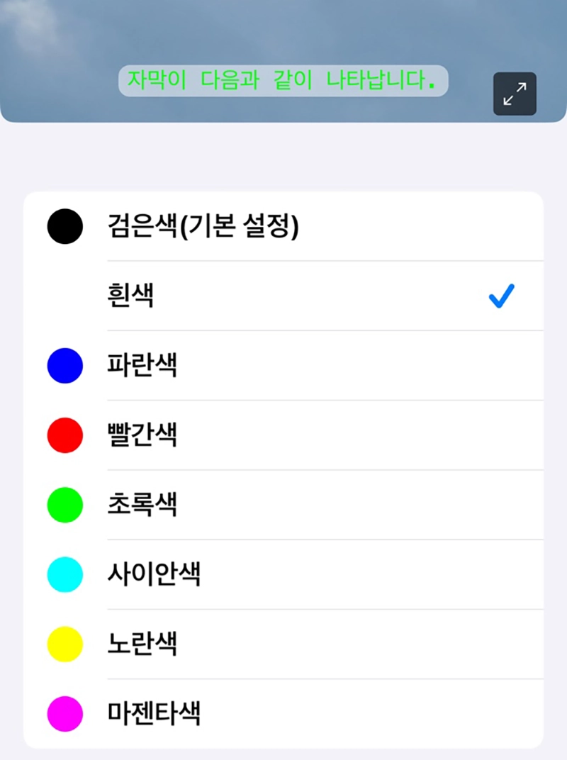 자막-배경-색상