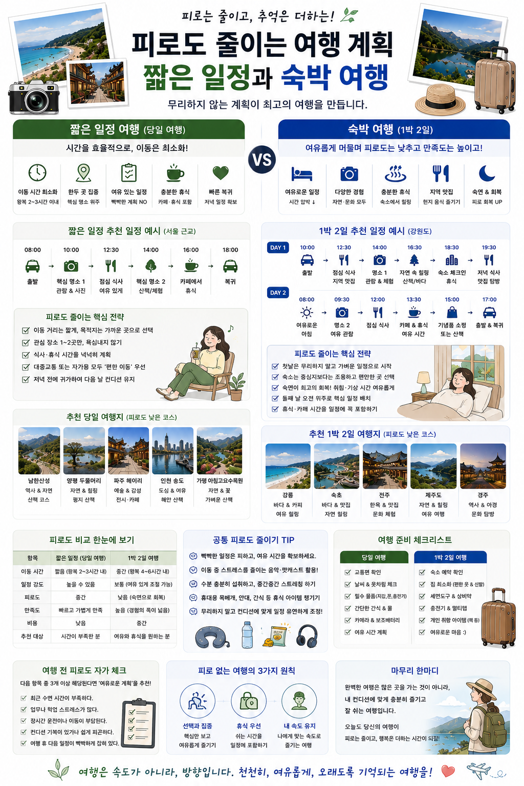 피로도 줄이는 여행 계획 짧은 일정과 숙박 여행 관련 사진
