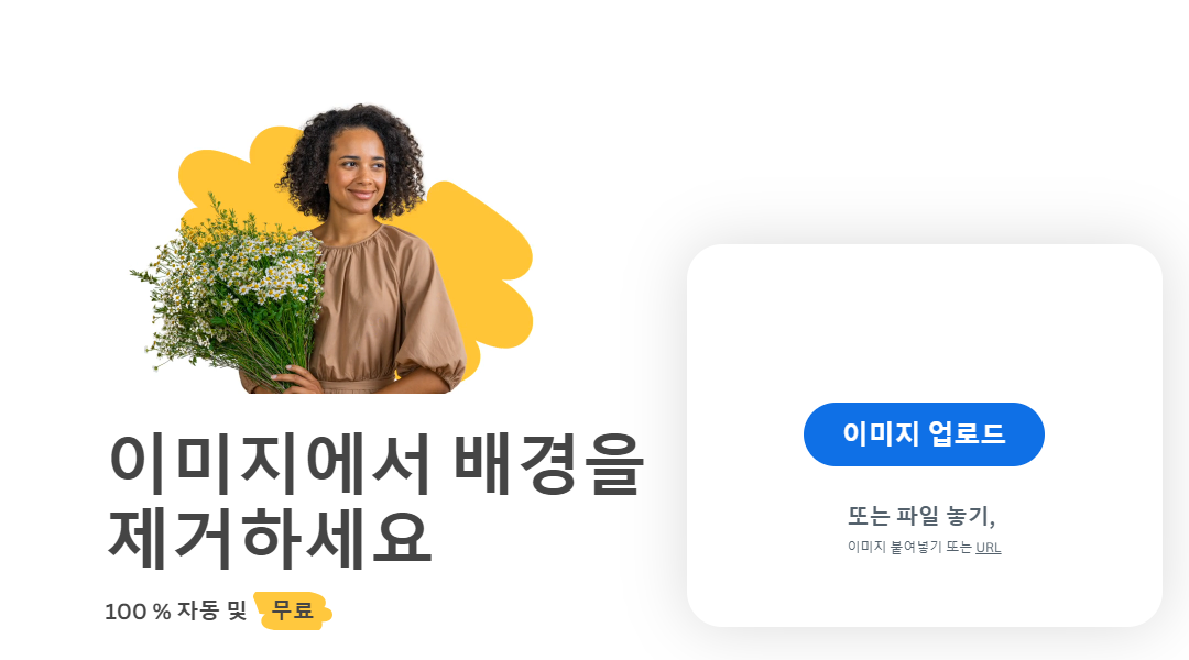 remove.bg 메인화면