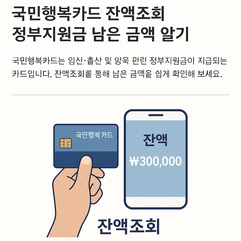 국민행복카드 잔액조회 카드사별 어플 정리 (2025년 최신)