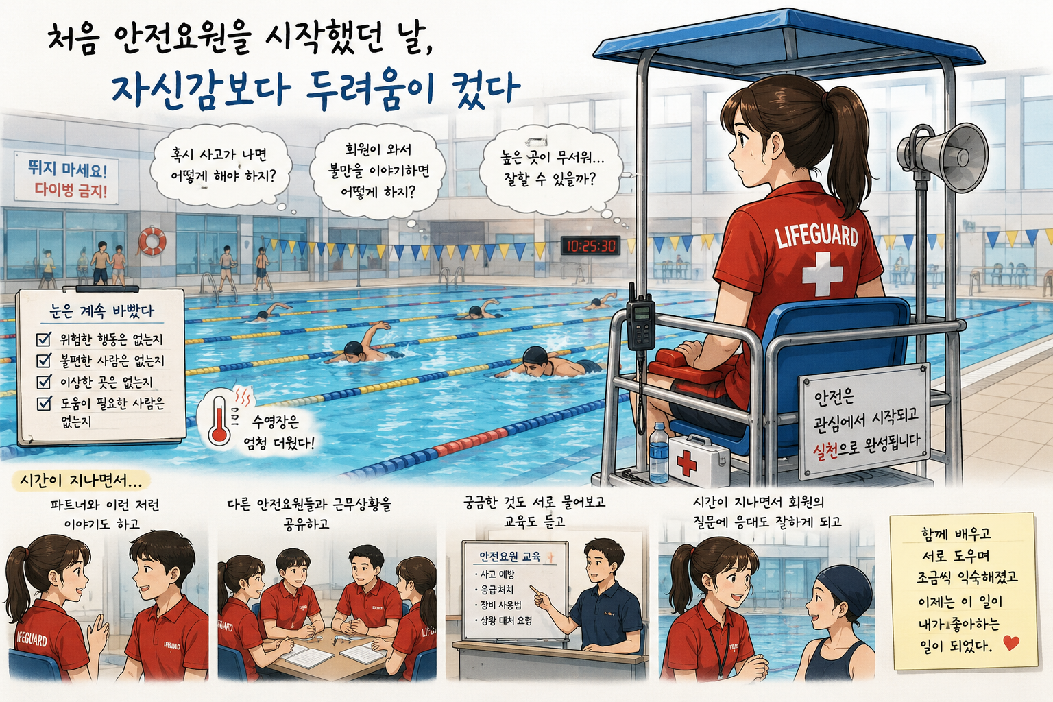 처음 안전요원을 시작했던 날, 자신감보다 두려움이 컸다